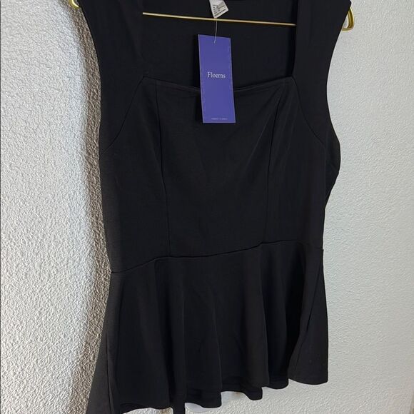 NWT-Floerns-Elegant Black Sleeveless Top- Size XL - Picture 5 of 5